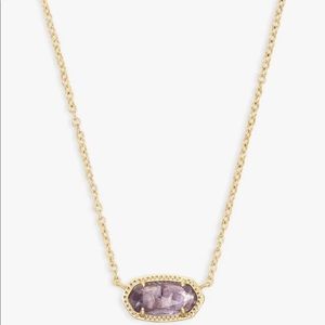 Kendra Scott Elisa Gold Short Pendant Necklace In Amethyst